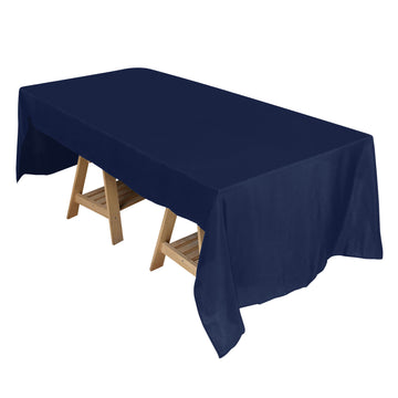 50"x120" Navy Blue Seamless Polyester Rectangular Tablecloth