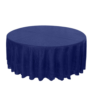 108" Navy Blue Seamless Premium Sequin Round Tablecloth