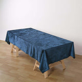 60x102inch Navy Blue Seamless Premium Velvet Rectangle Tablecloth, Reusable Linen