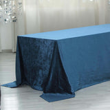 90inch x 156inch Navy Blue Seamless Premium Velvet Rectangle Tablecloth, Reusable Linen