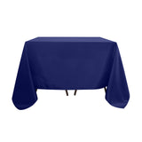 90Inch Navy Blue Seamless Square Polyester Tablecloth