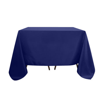 90"x90" Navy Blue Seamless Square Polyester Tablecloth