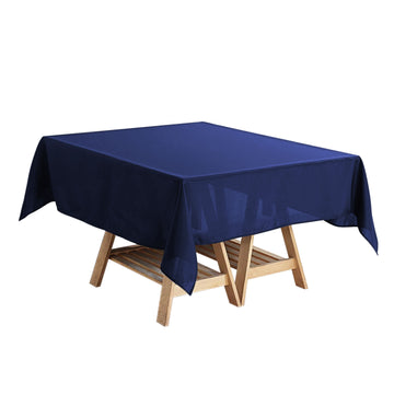 54"x54" Navy Blue Square Seamless Polyester Tablecloth