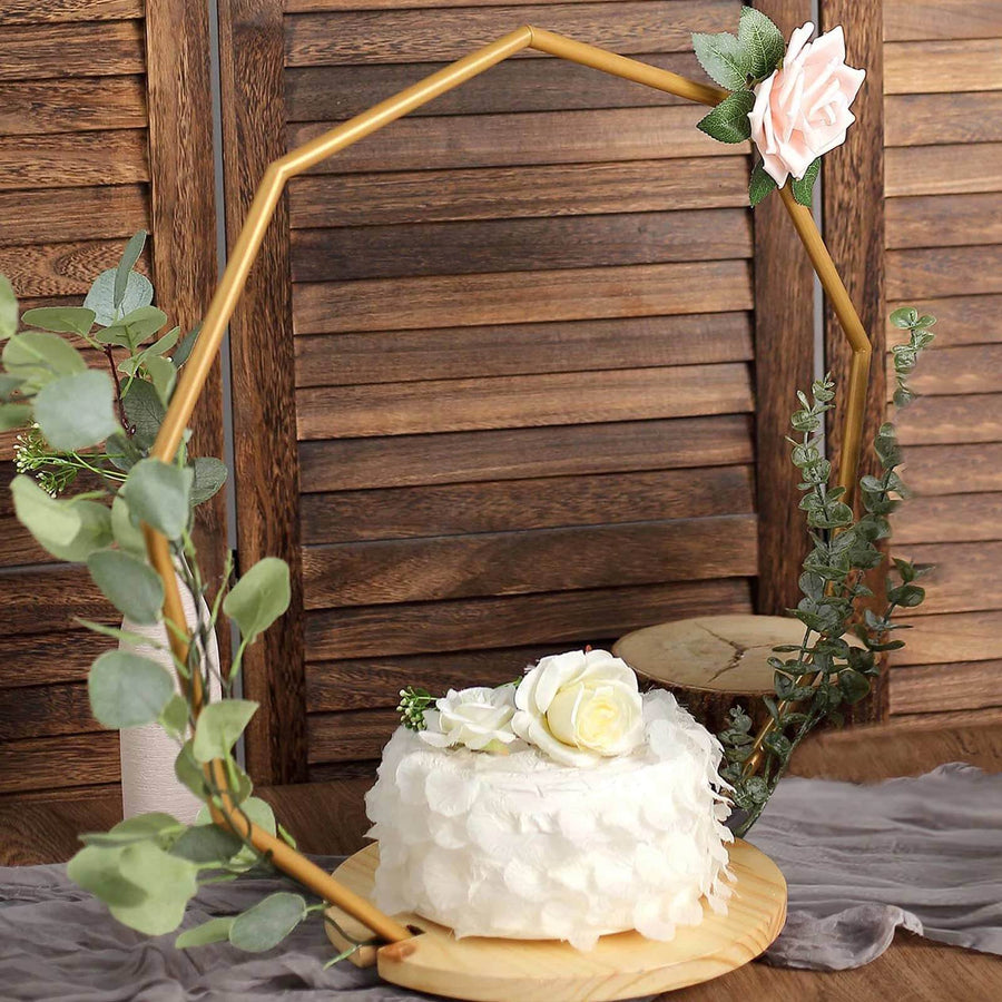 22inch Nonagon Wedding Arch Cake Stand, Metal Floral Centerpieces Display