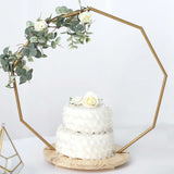 27inch Nonagon Wedding Arch Cake Stand, Metal Floral Centerpieces Display