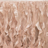 14ft Nude Curly Willow Taffeta Table Skirt#whtbkgd