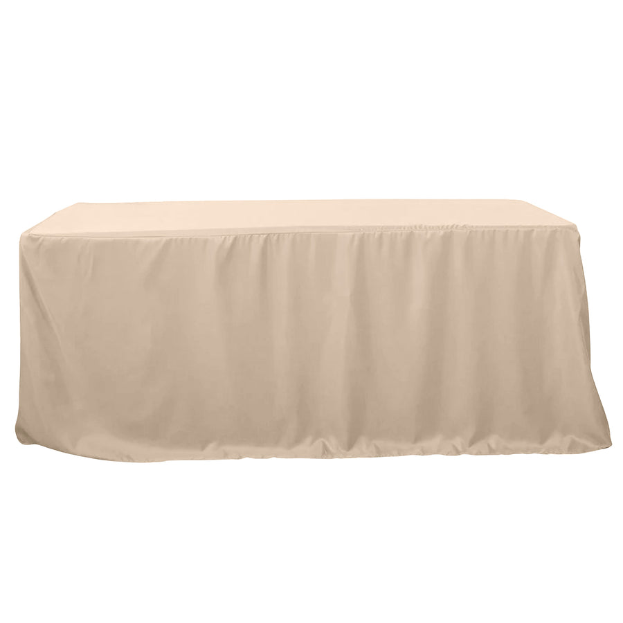 8ft Nude Fitted Polyester Rectangular Table Cover