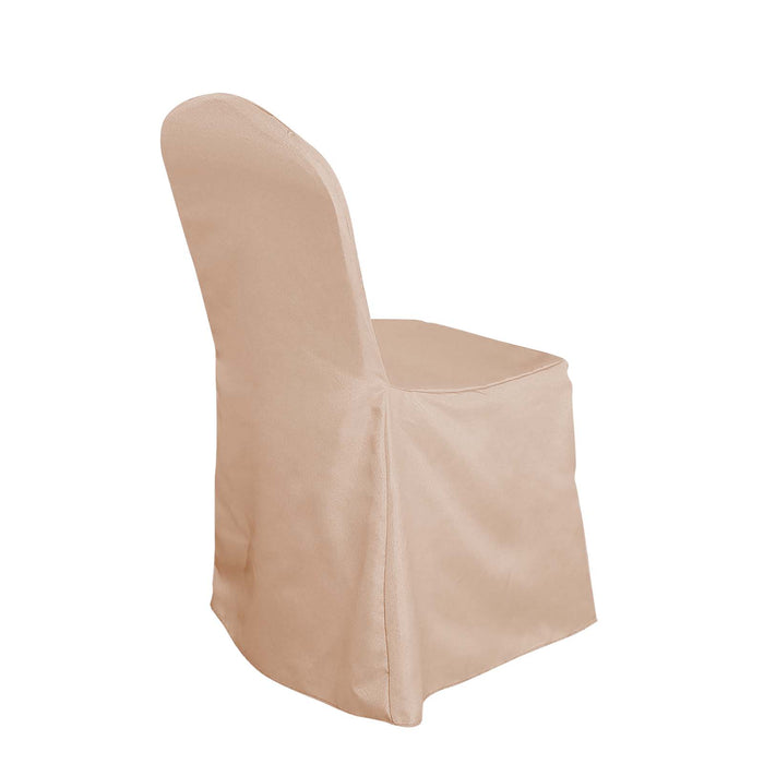 Nude Polyester Banquet Chair Cover, Reusable Stain Resistant Chair Cover