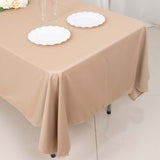 60x102inch Nude Premium Scuba Wrinkle Free Rectangular Tablecloth Seamless Scuba Polyester