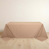 90x132inch Nude Premium Scuba Wrinkle Free Rectangular Tablecloth, Seamless Scuba Polyester