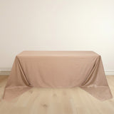 90x156inch Nude Premium Scuba Wrinkle Free Rectangular Tablecloth, Seamless Scuba Polyester