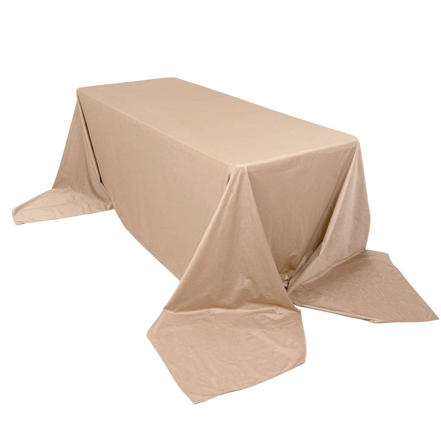 90x156inch Nude Premium Scuba Wrinkle Free Rectangular Tablecloth, Seamless Scuba Polyester