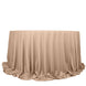 132inch Nude Premium Scuba Wrinkle Free Round Tablecloth, Seamless Scuba Polyester Tablecloth