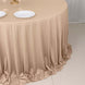 132inch Nude Premium Scuba Wrinkle Free Round Tablecloth, Seamless Scuba Polyester Tablecloth