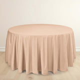 120inch Nude Premium Scuba Wrinkle Free Round Tablecloth, Scuba Polyester Tablecloth