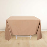 70inch Nude Premium Scuba Wrinkle Free Square Tablecloth, Scuba Polyester Tablecloth