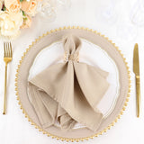 5 Pack | Nude Seamless Cloth Dinner Napkins, Wrinkle Resistant Linen