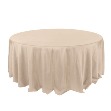 132" Nude Seamless Polyester Round Tablecloth