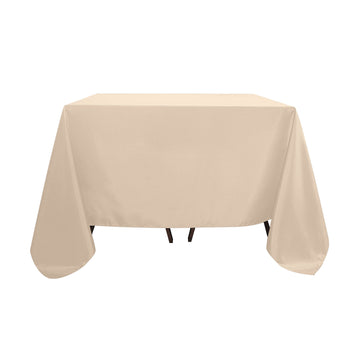 Nude Polyester Square Tablecloth 90"x90"