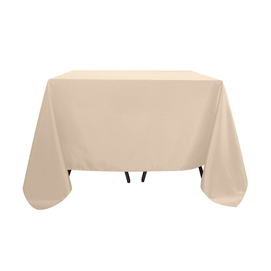 Nude Polyester Square Tablecloth 90x90 Inch