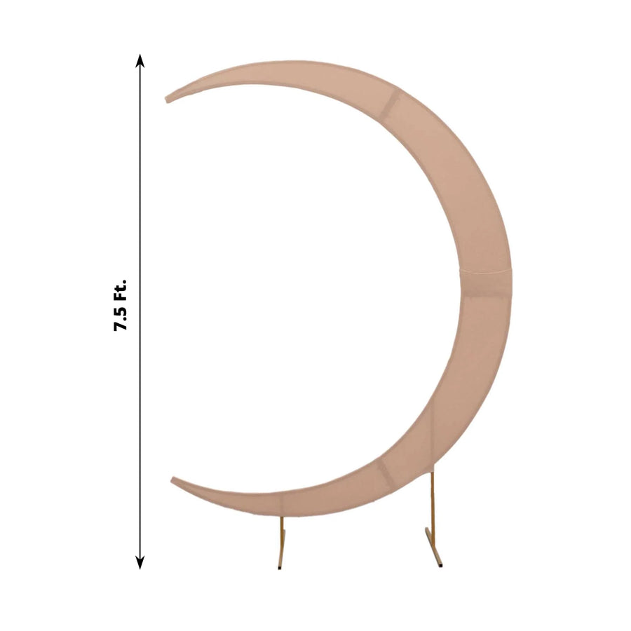 7.5ft Nude Spandex Crescent Moon Wedding Arch Cover, Chiara Backdrop Stand Cover