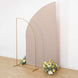 8ft Nude Spandex Fitted Wedding Arch Cover For Half Moon Top Chiara Backdrop Stand