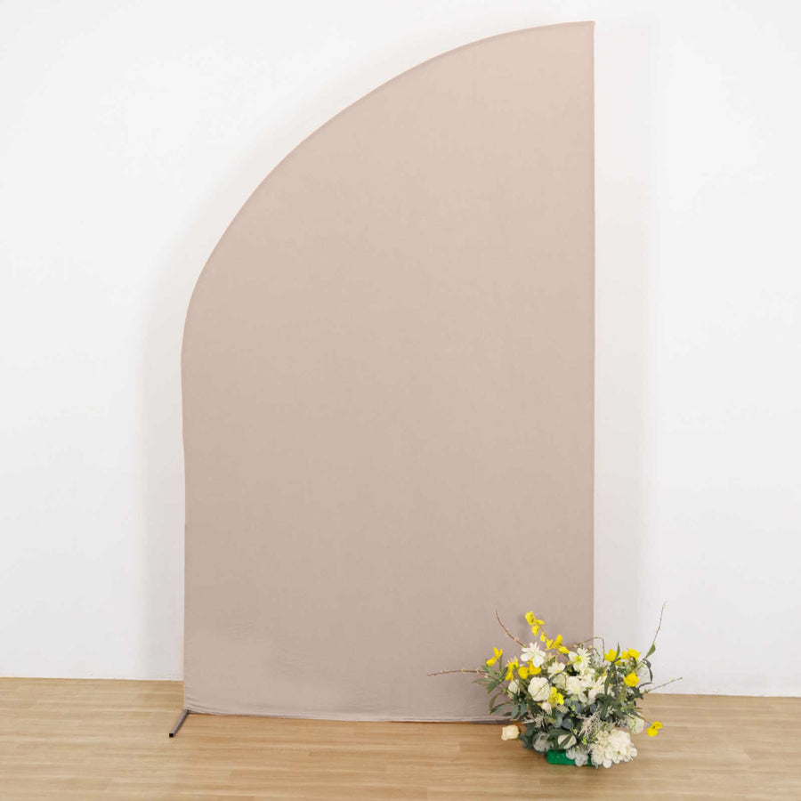 8ft Nude Spandex Fitted Wedding Arch Cover For Half Moon Top Chiara Backdrop Stand