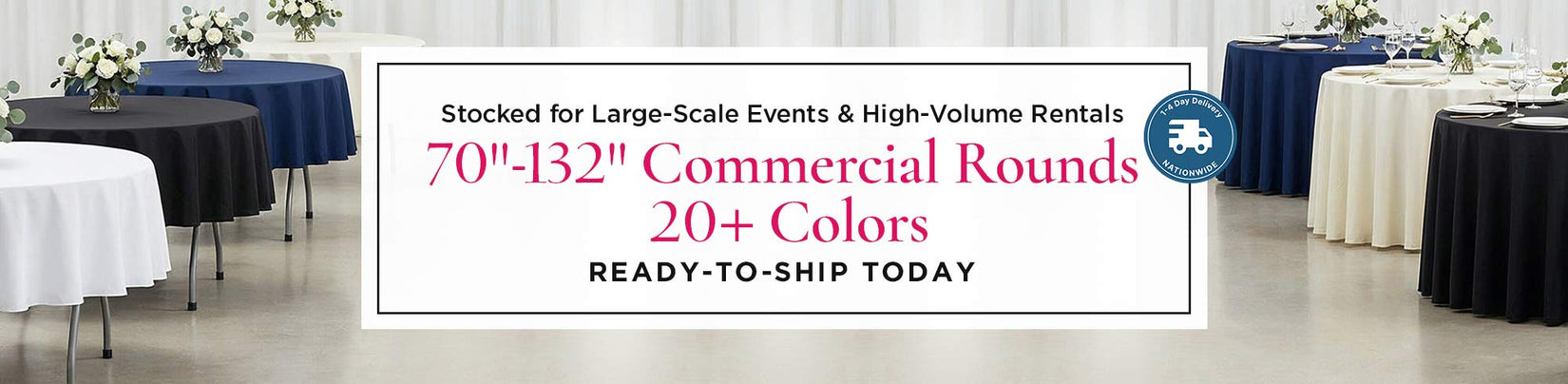 Commercial Grade Cotton & Polyester Round Tablecloths
