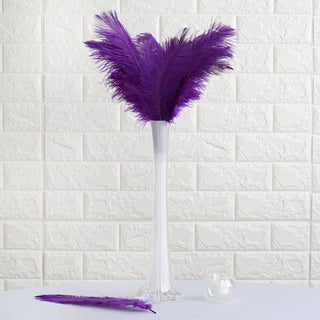 Elegant Purple Natural Plume Real Ostrich Feathers for Stunning DIY Centerpiece Fillers