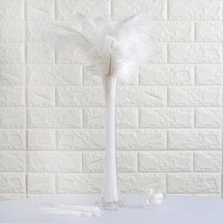 13"-15" White Natural Plume Real Ostrich Feathers