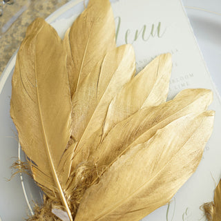 Create Magical Moments with Metallic Gold Natural Goose Feathers