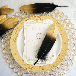 Add a Touch of Glamour with Metallic Gold Dipped Black Real Goose Feathers