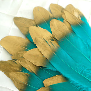 Create Unforgettable Memories with Metallic Gold Dipped Turquoise Feathers