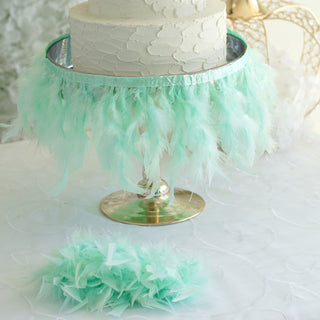Add a Pop of Mint to Your Event Decor with Real Turkey Feather Trim