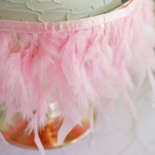 Pink Feather Fringe Trim for Parties and Events