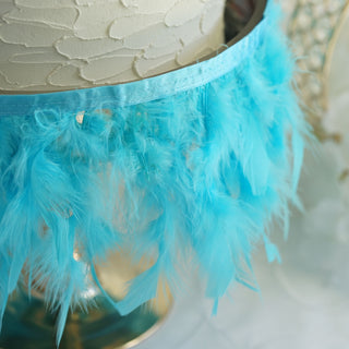 Versatile and Stylish Turquoise Feather Trim for Various Projects