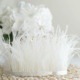 Create a Dreamy Atmosphere with White Ostrich Feather Fringe Trim