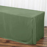 6FT Fitted Olive GREEN Wholesale Polyester Table Cover Wedding Banquet Event Tablecloth