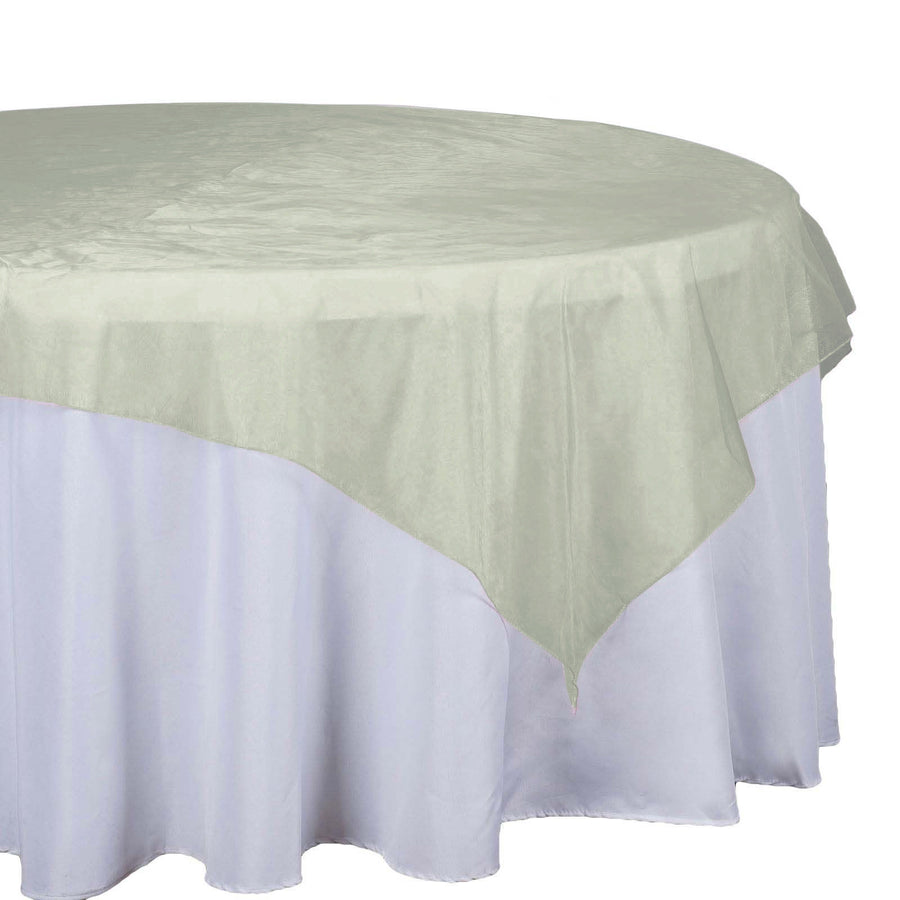 72" x 72" Olive Green Square Organza Overlay