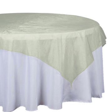 72"x72" Olive Green Organza Square Table Overlay