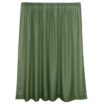 2 Pack Olive Green Polyester Photography Backdrop Curtains, Drapery Panels With Rod Pockets, 10ftx8ft - 130 GSM