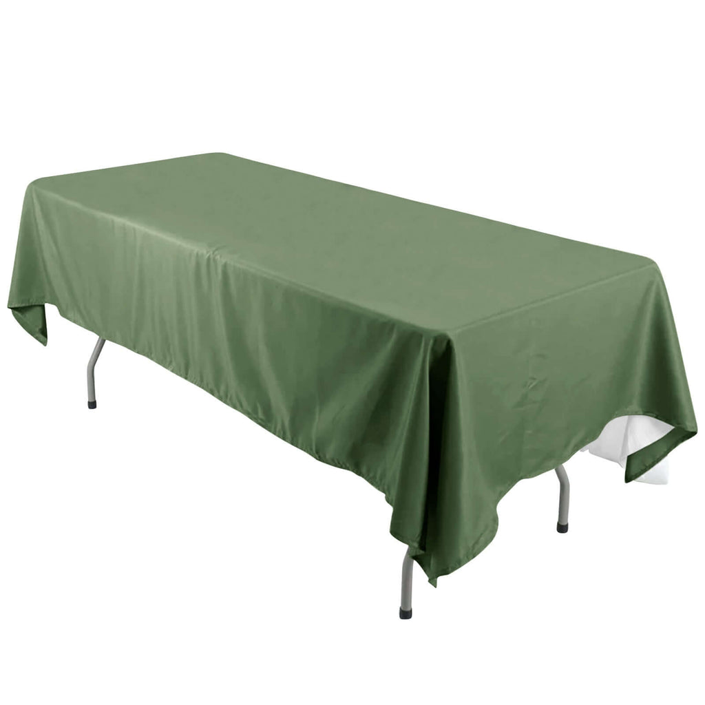 60x126 In Olive Green Polyester Tablecloth