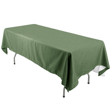 60"x126" Olive Green Seamless Polyester Rectangular Tablecloth