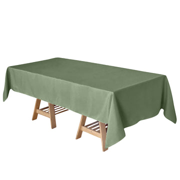 60"x102" Olive Green Seamless Polyester Rectangular Tablecloth