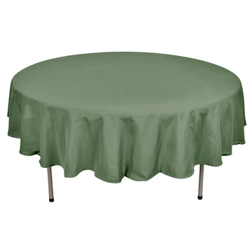 90" Olive Green Seamless Polyester Round Tablecloth