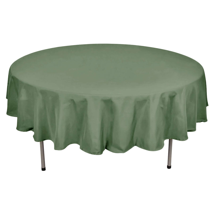 90" Olive Green Polyester Round Tablecloth