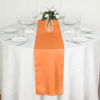 Elevate Your Event with the Vibrant Orange Polyester Table Runner
