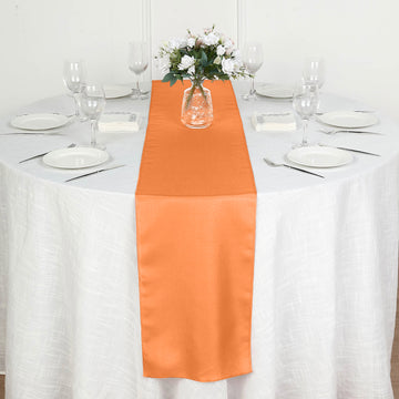 12"x108" Orange Polyester Table Runner