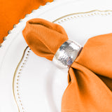 5 Pack | Orange Seamless Cloth Dinner Napkins, Wrinkle Resistant Linen | 17inchx17inch