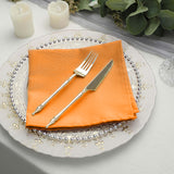5 Pack | Orange Seamless Cloth Dinner Napkins, Wrinkle Resistant Linen | 17inchx17inch